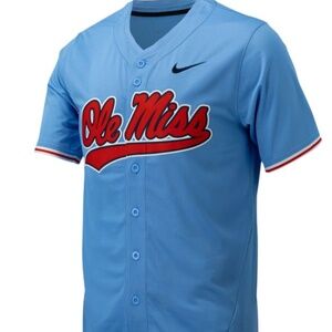Nike Ole Miss Powder Blue Button up Jersey Medium